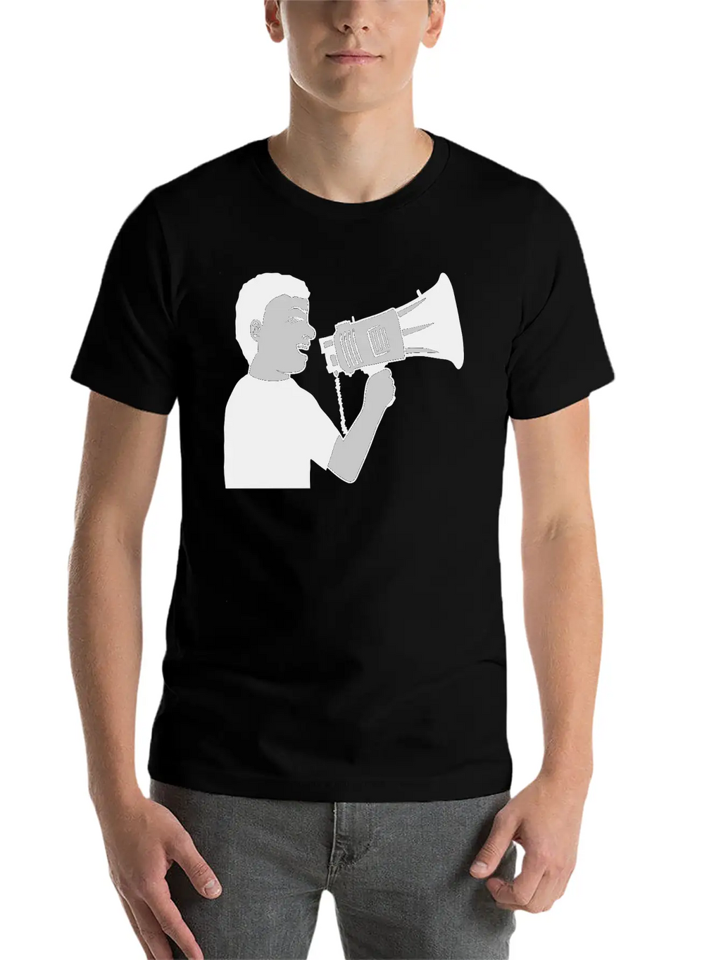 Demonstration Megaphone Propaganda Man Unisex Casual T-Shirt – Clean Design For Daily Comfort
