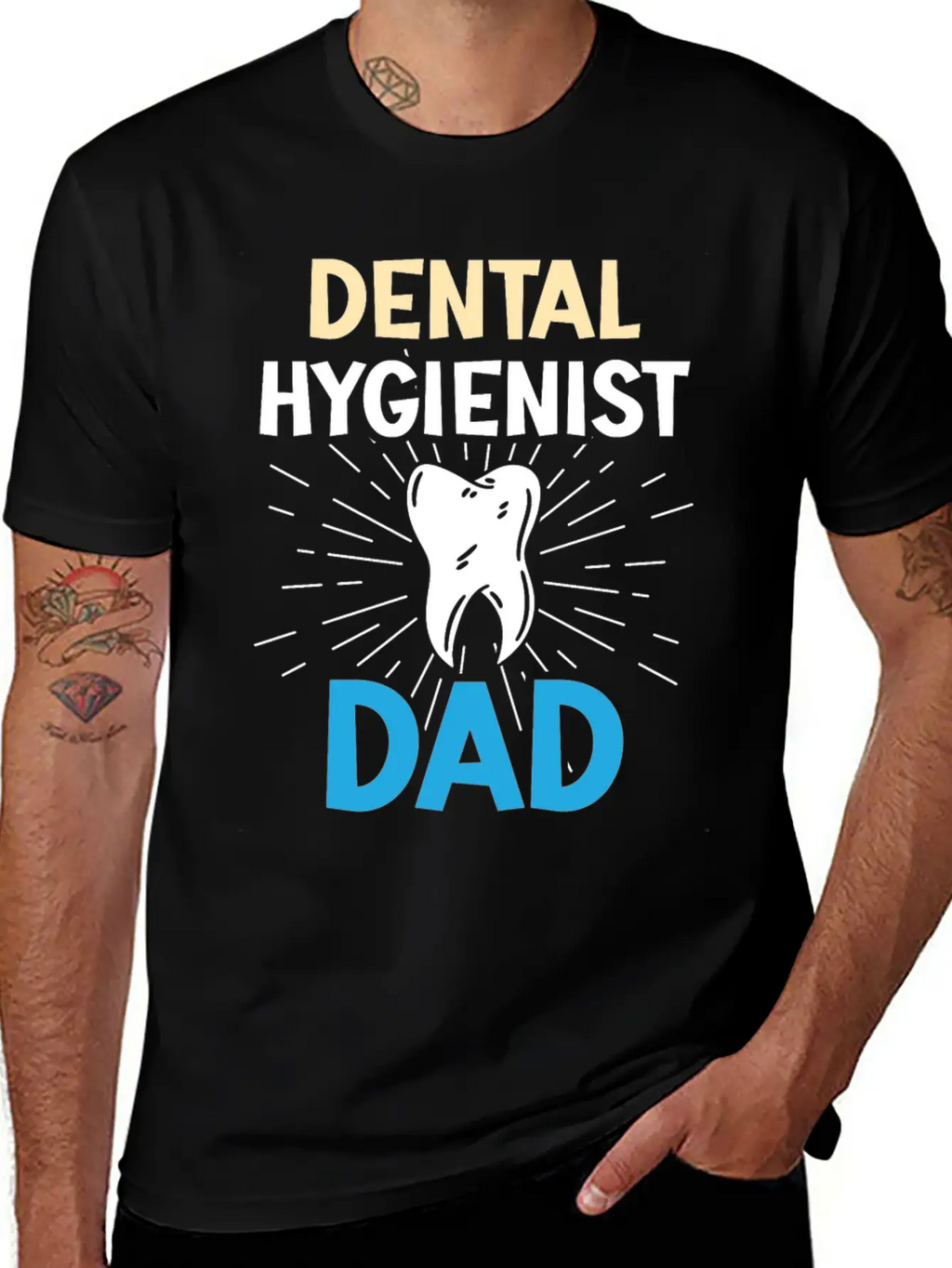 Dental Hygienist Dad Dentist Hygiene Team Clinic Casual Graphic T-Shirt – Simple And Comfortable Daily Wear