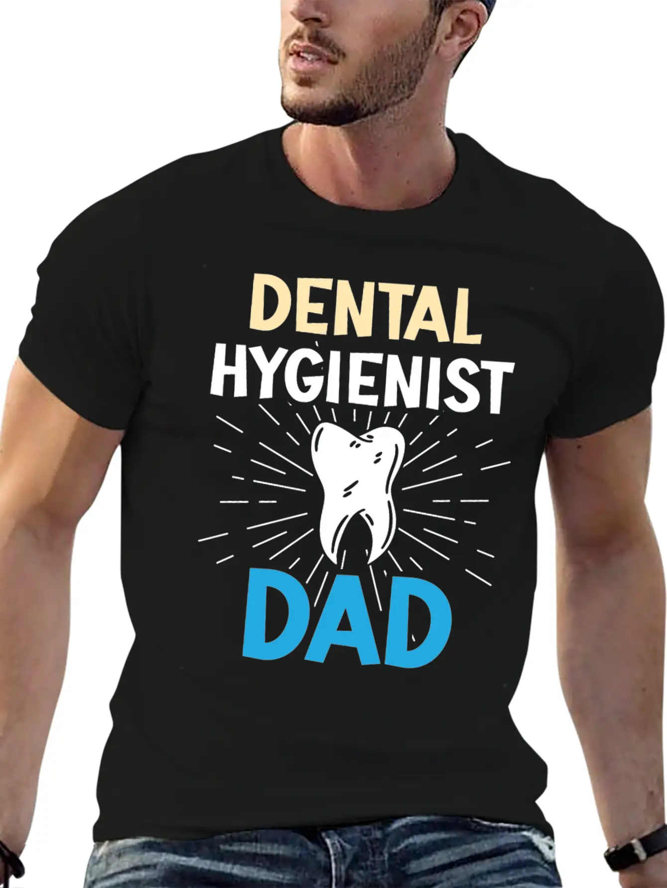 Dental Hygienist Dad Dentist Hygiene Team Clinic Casual Graphic T-Shirt – Simple And Comfortable Daily Wear