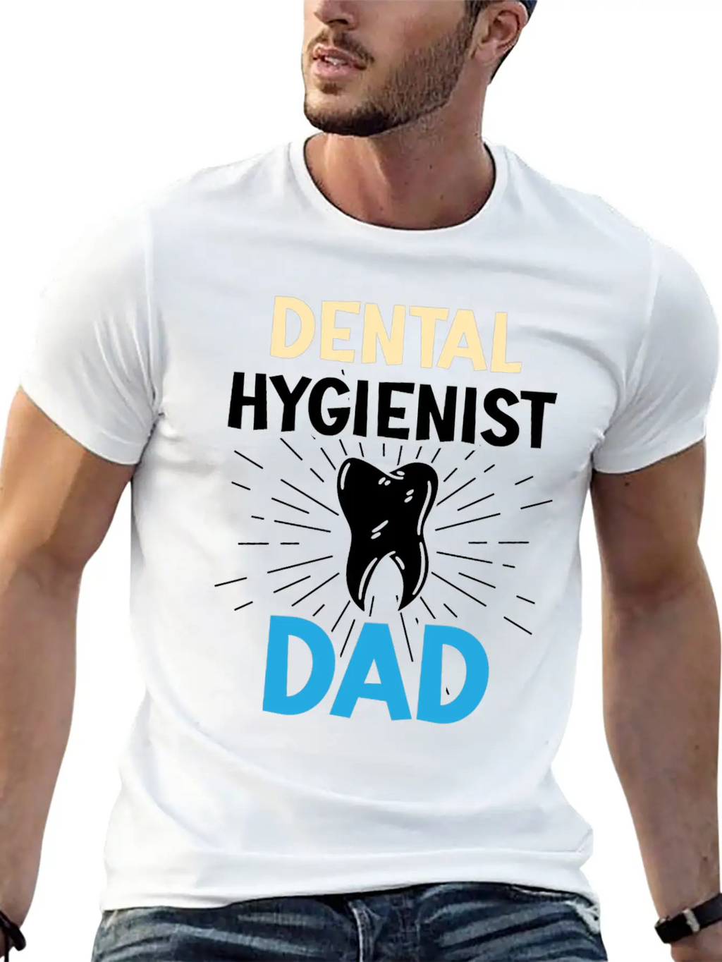 Dental Hygienist Dad Dentist Hygiene Team Clinic Casual Graphic T-Shirt – Simple And Comfortable Daily Wear