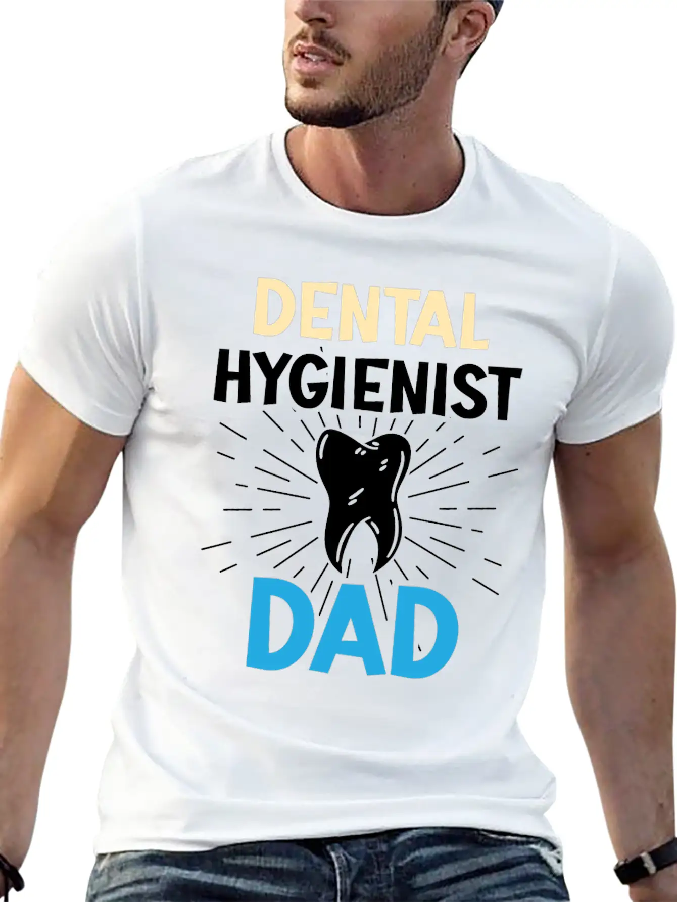 Dental Hygienist Dad Dentist Hygiene Team Clinic Casual Graphic T-Shirt – Simple And Comfortable Daily Wear