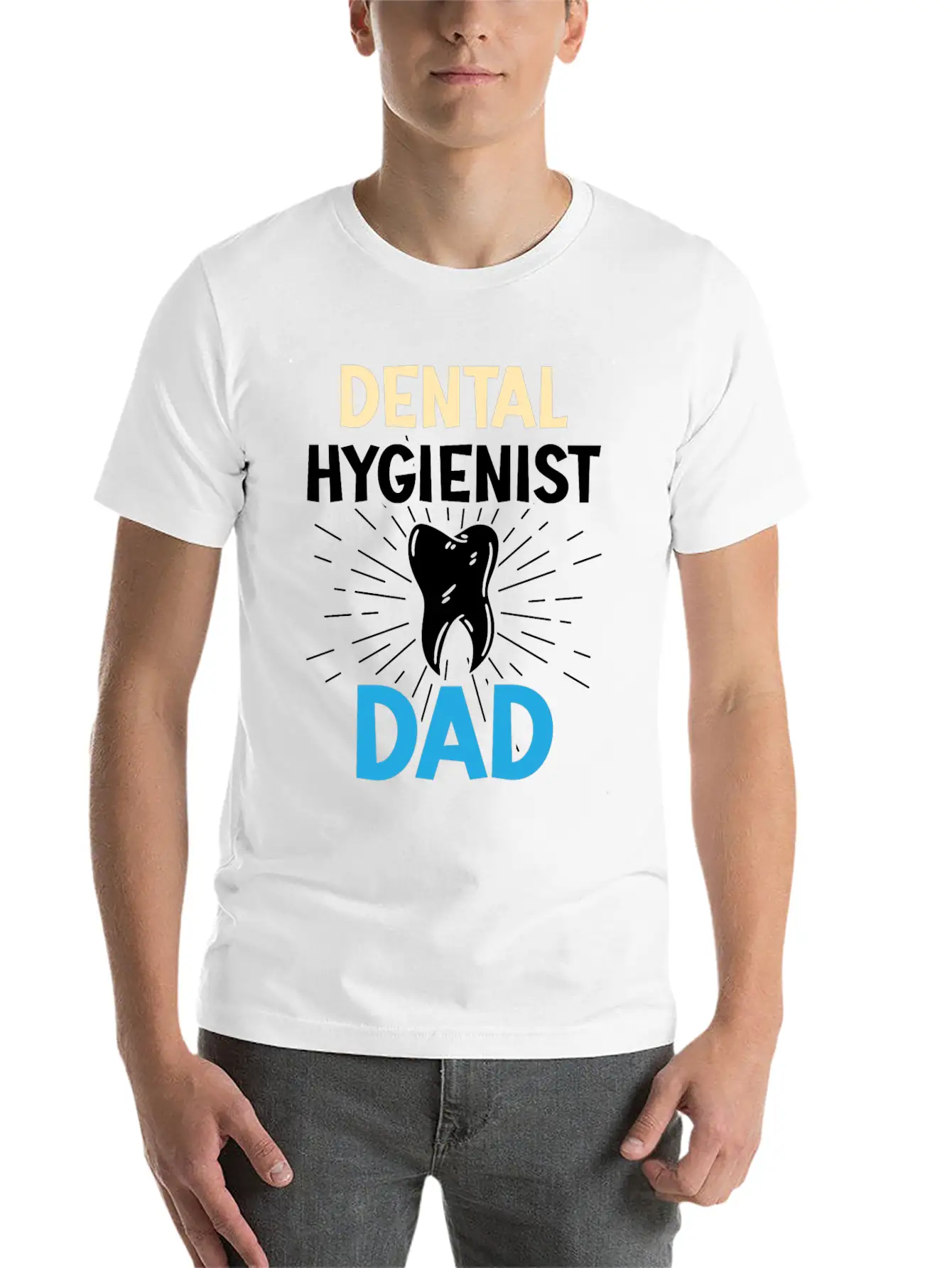 Dental Hygienist Dad Dentist Hygiene Team Clinic Casual Graphic T-Shirt – Simple And Comfortable Daily Wear
