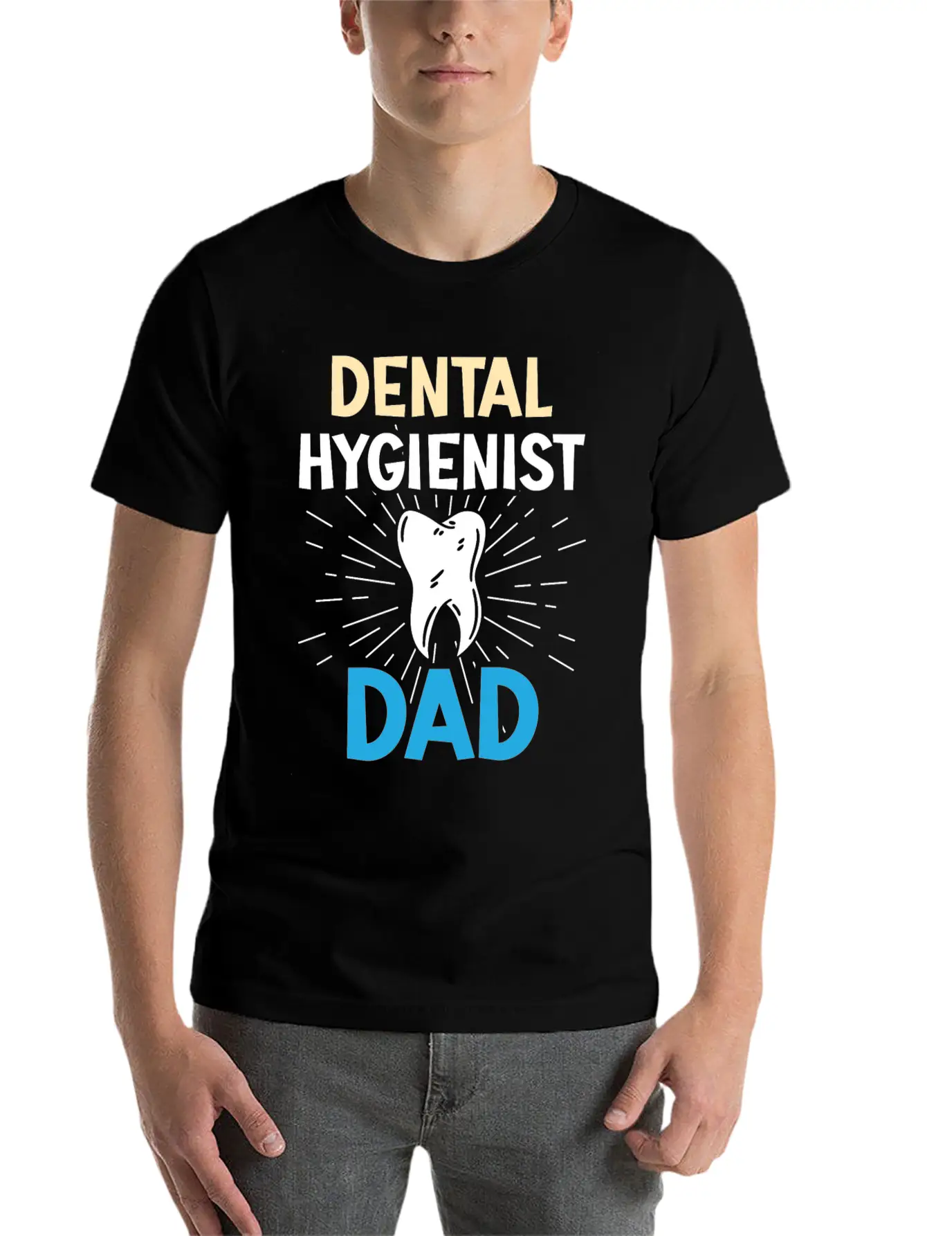 Dental Hygienist Dad Dentist Hygiene Team Clinic Casual Graphic T-Shirt – Simple And Comfortable Daily Wear
