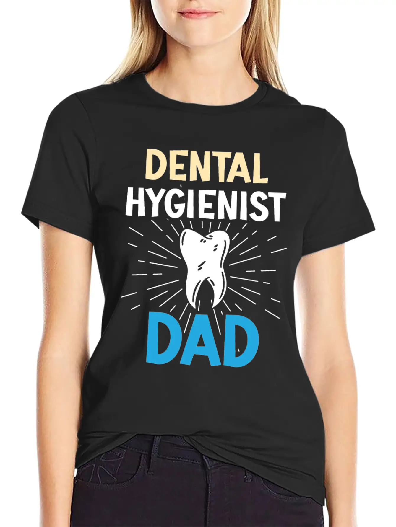 Dental Hygienist Dad Dentist Hygiene Team Clinic Casual Graphic T-Shirt – Simple And Comfortable Daily Wear