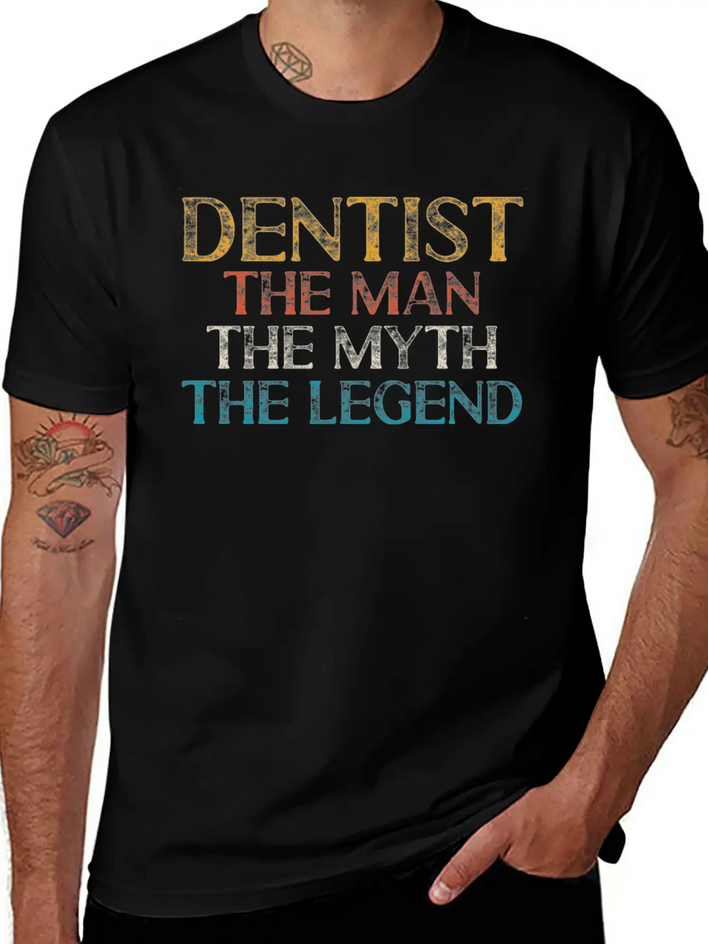 Dentist The Man The Myth The Legend Dental Clinic Casual Graphic T-Shirt – Simple And Comfortable Daily Wear