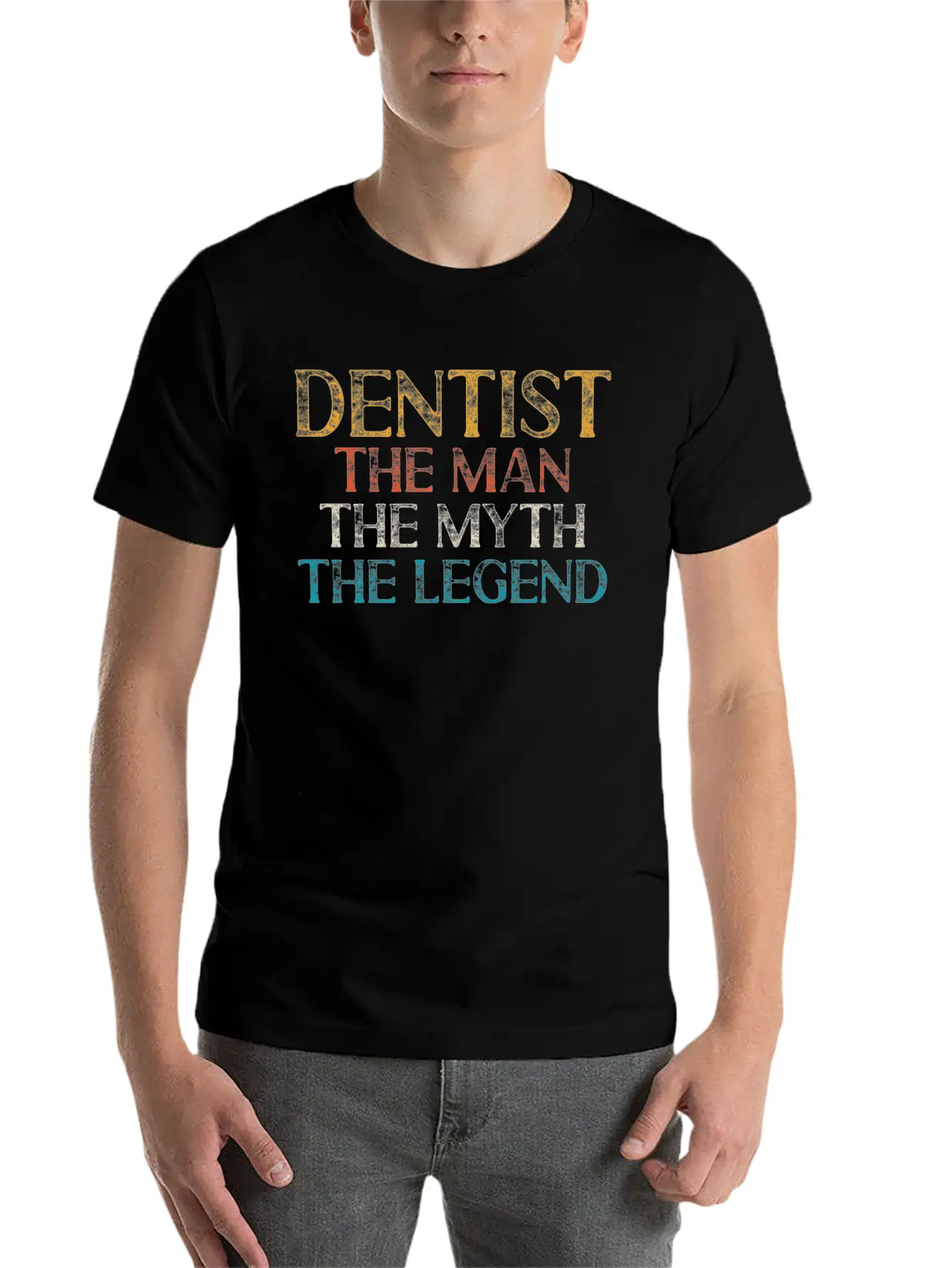 Dentist The Man The Myth The Legend Dental Clinic Casual Graphic T-Shirt – Simple And Comfortable Daily Wear