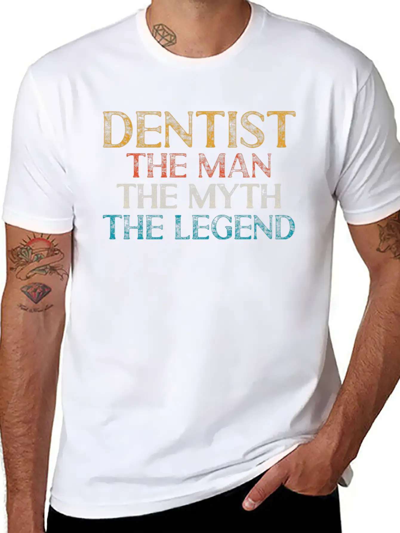 Dentist The Man The Myth The Legend Dental Clinic Casual Graphic T-Shirt – Simple And Comfortable Daily Wear