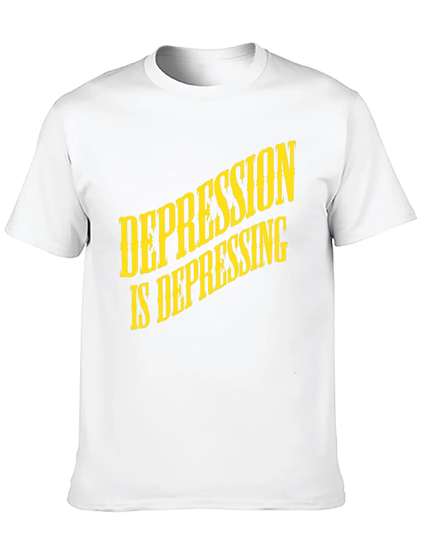 Depression Is Depressing Parody Joke Tee Unisex Short Sleeve Soft Cotton T-Shirt – Casual Everyday Wear