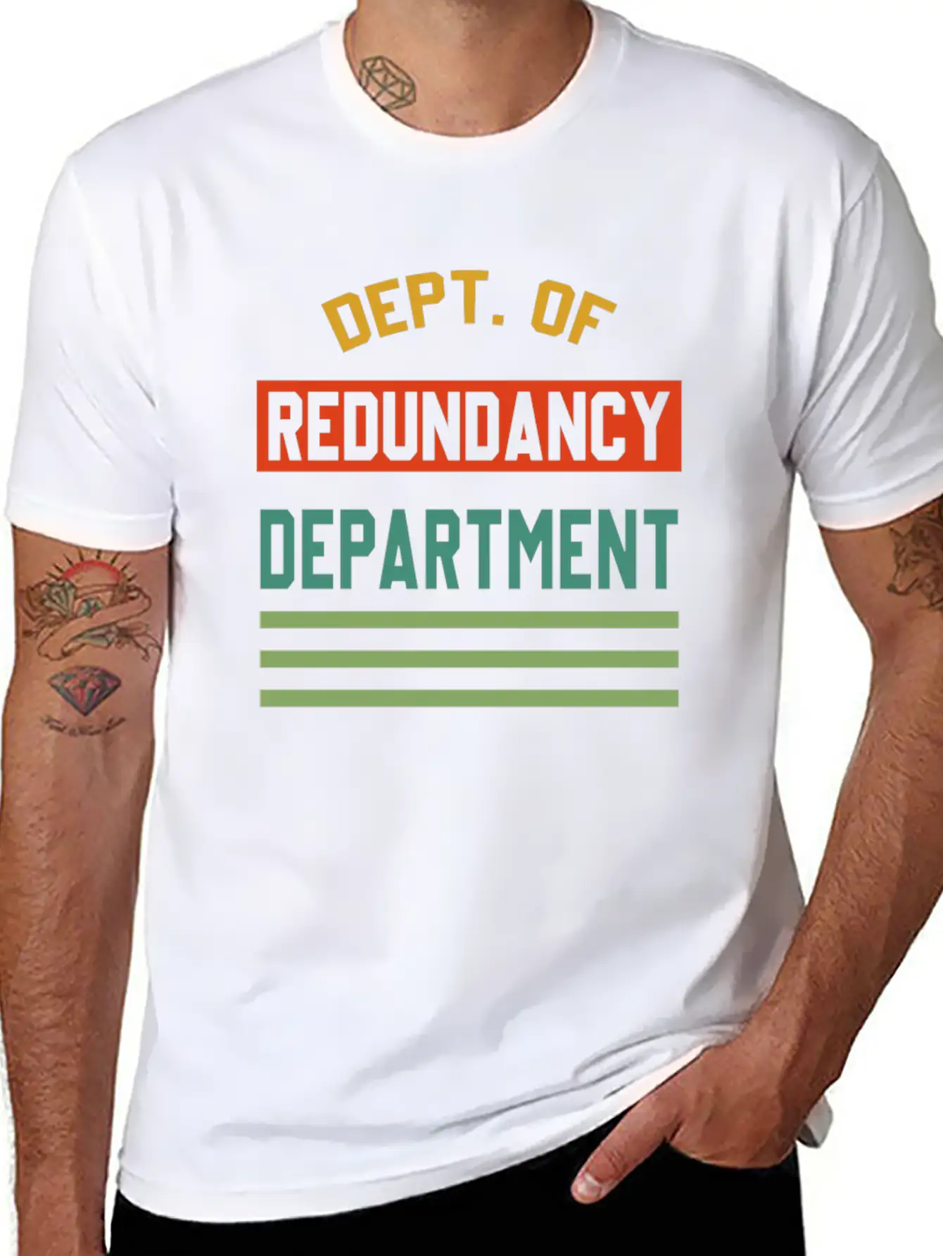 Dept. Of Redundancy Department Quote Unisex Short Sleeve Soft Cotton T-Shirt – Casual Everyday Wear