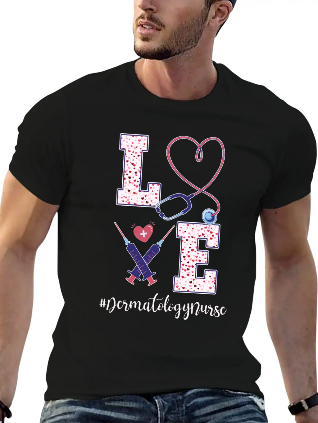 Dermatology Nurse Valentine's Day Unisex Casual T-Shirt – Clean Design For Daily Comfort