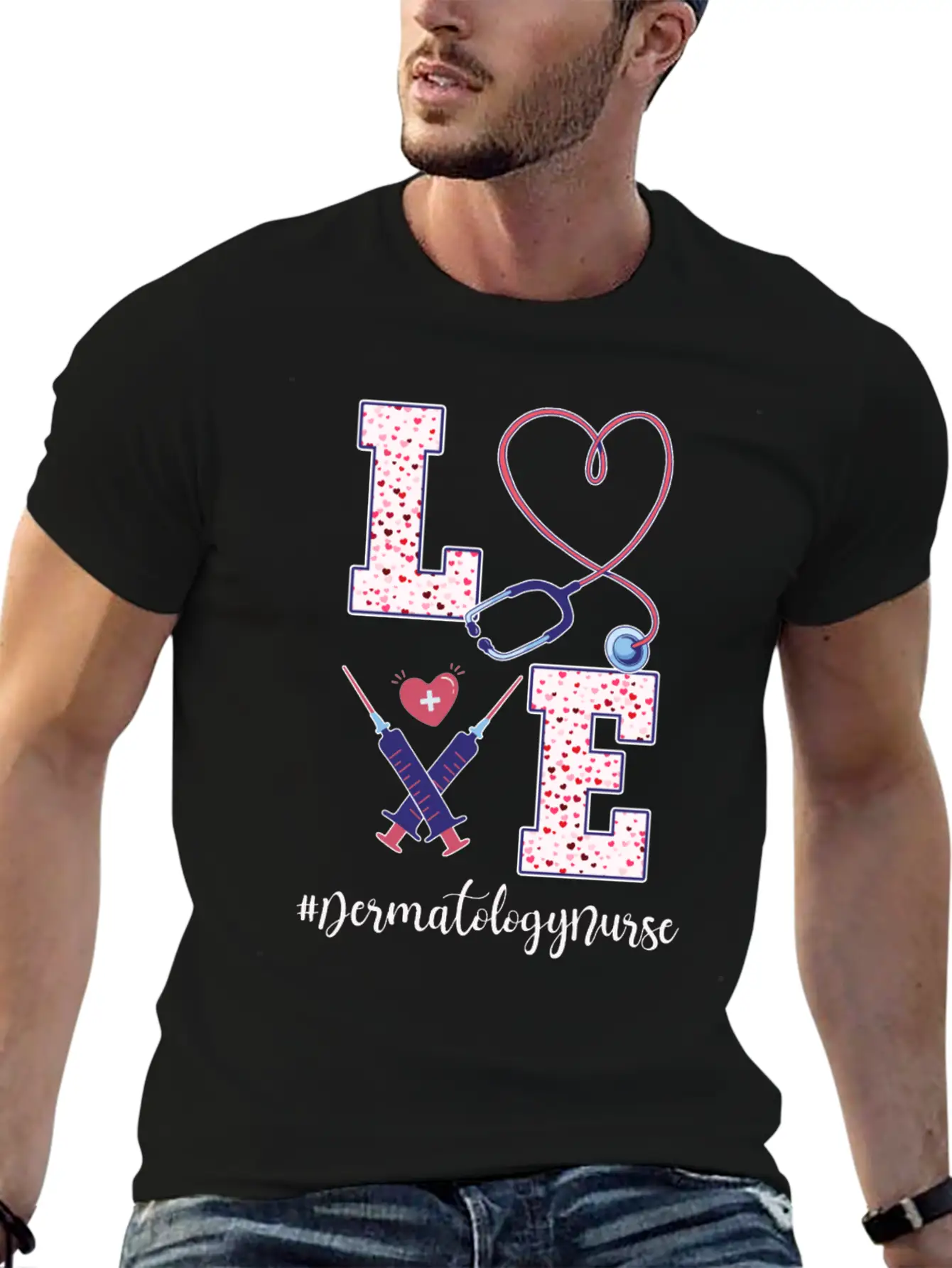 Dermatology Nurse Valentine's Day Unisex Casual T-Shirt – Clean Design For Daily Comfort