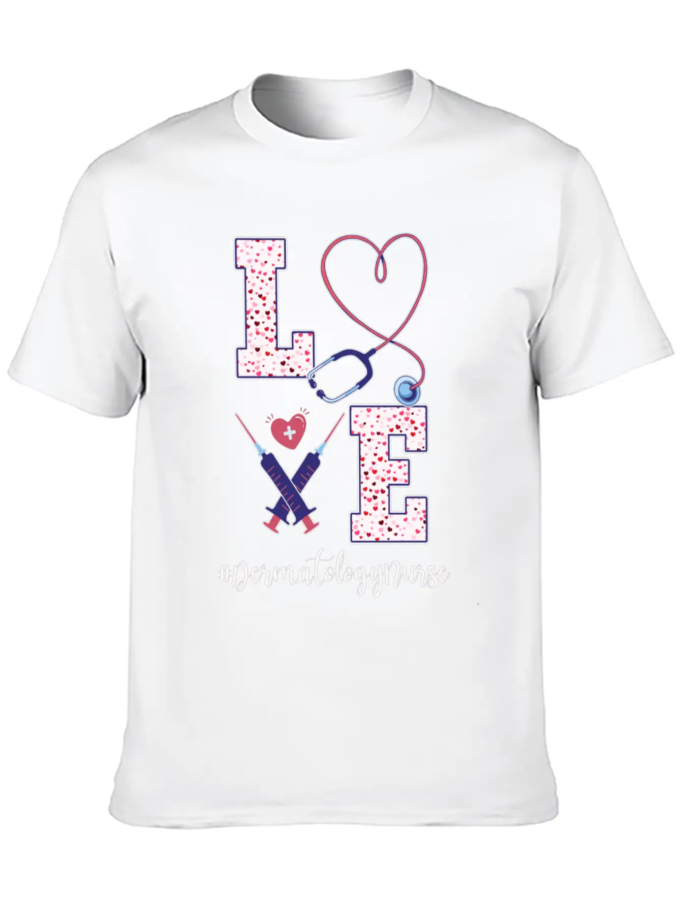 Dermatology Nurse Valentine's Day Unisex Casual T-Shirt – Clean Design For Daily Comfort