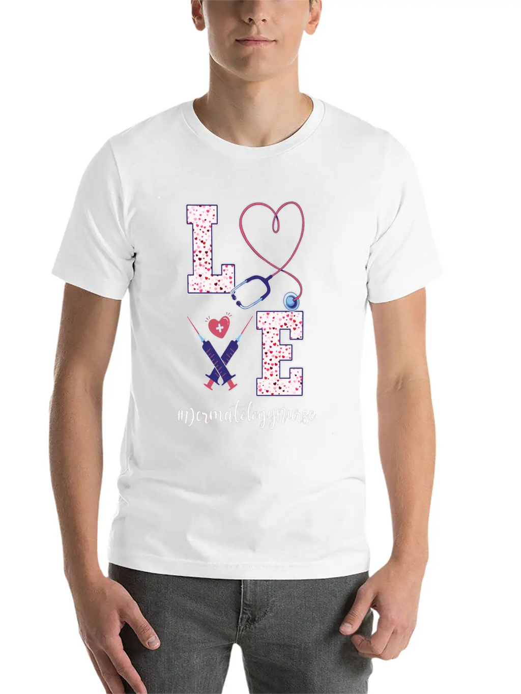 Dermatology Nurse Valentine's Day Unisex Casual T-Shirt – Clean Design For Daily Comfort
