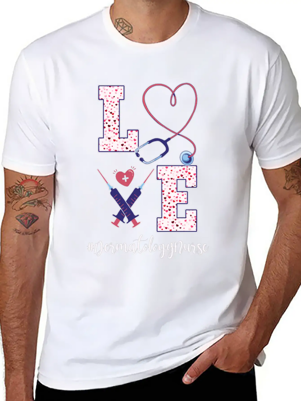Dermatology Nurse Valentine's Day Unisex Casual T-Shirt – Clean Design For Daily Comfort