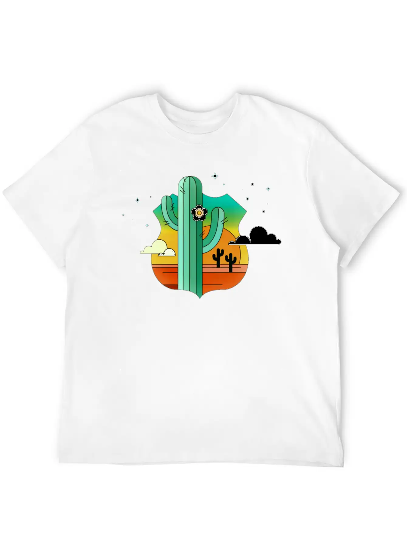 Desert Plant Logo Casual Graphic T-Shirt – Simple And Comfortable Daily Wear