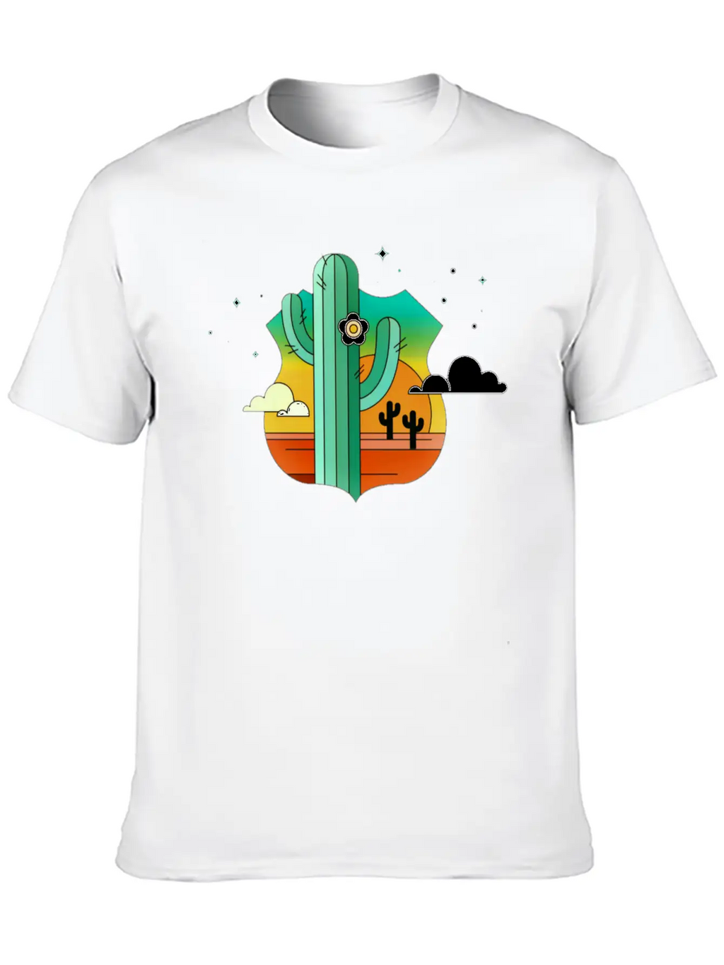 Desert Plant Logo Casual Graphic T-Shirt – Simple And Comfortable Daily Wear