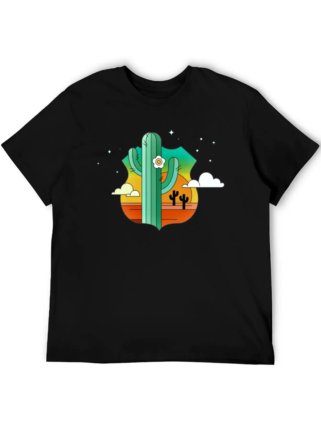 Desert Plant Logo Casual Graphic T-Shirt – Simple And Comfortable Daily Wear