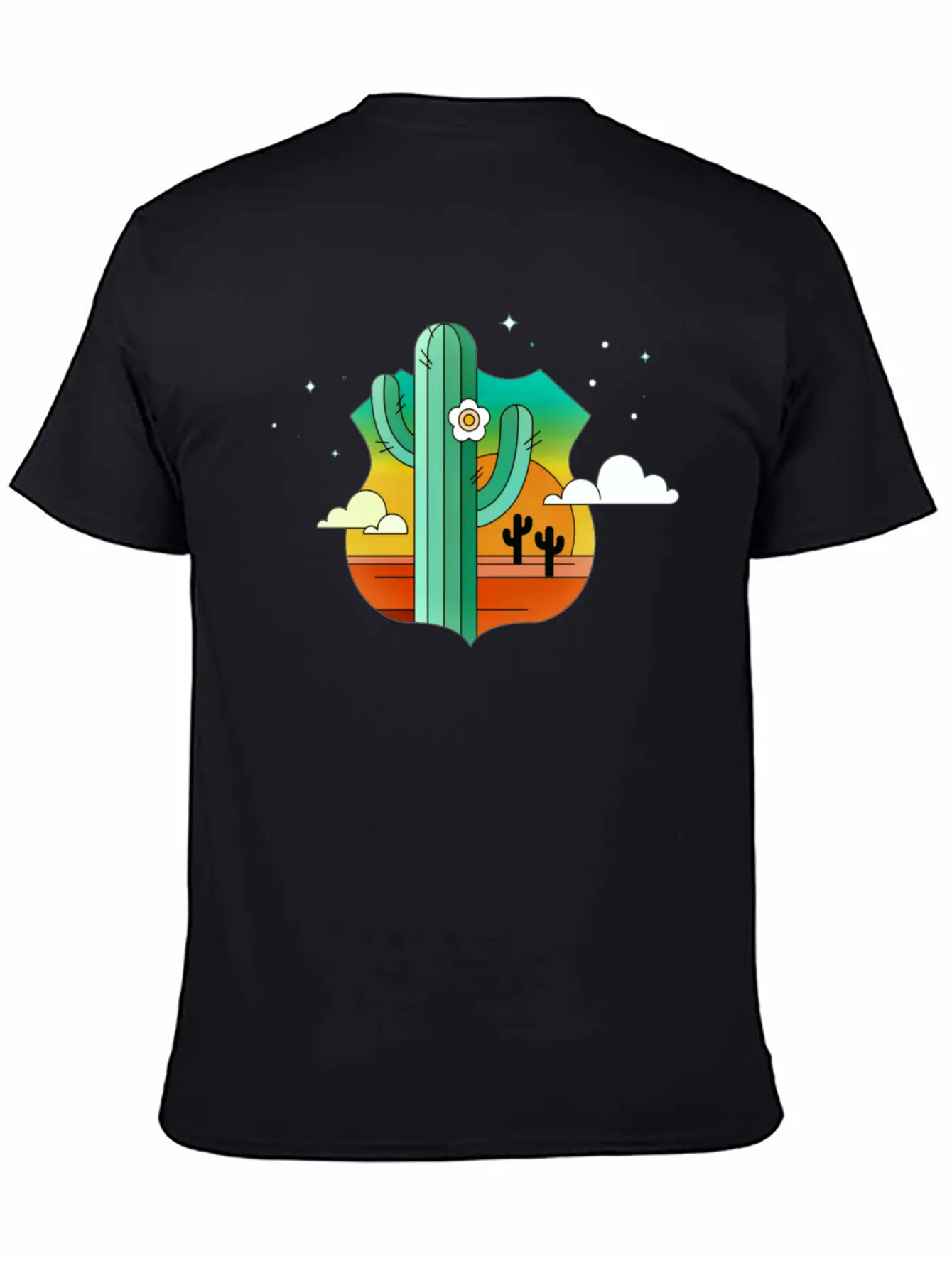 Desert Plant Logo Casual Graphic T-Shirt – Simple And Comfortable Daily Wear