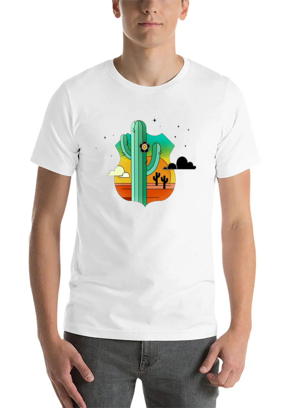 Desert Plant Logo Casual Graphic T-Shirt – Simple And Comfortable Daily Wear