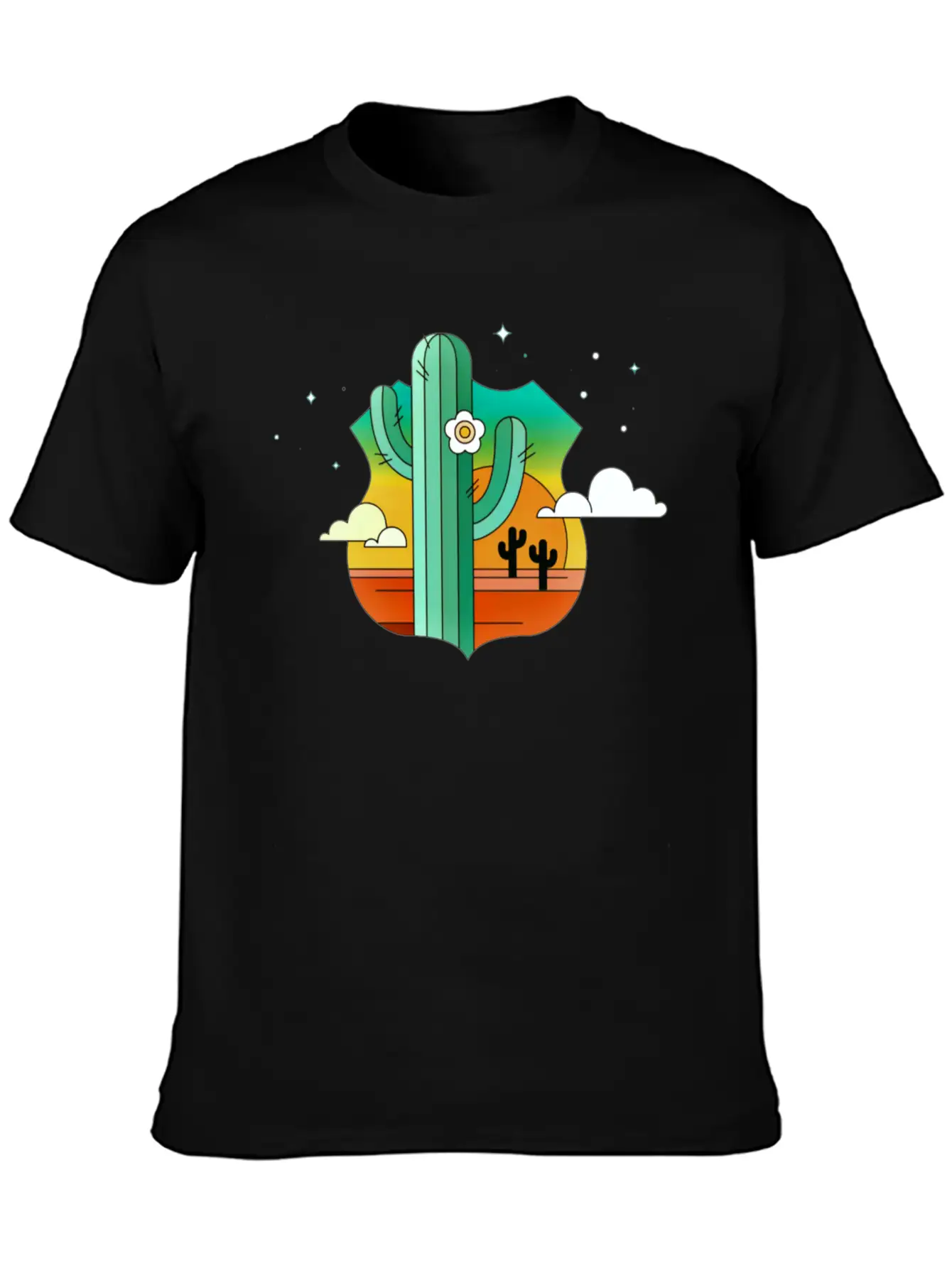 Desert Plant Logo Casual Graphic T-Shirt – Simple And Comfortable Daily Wear