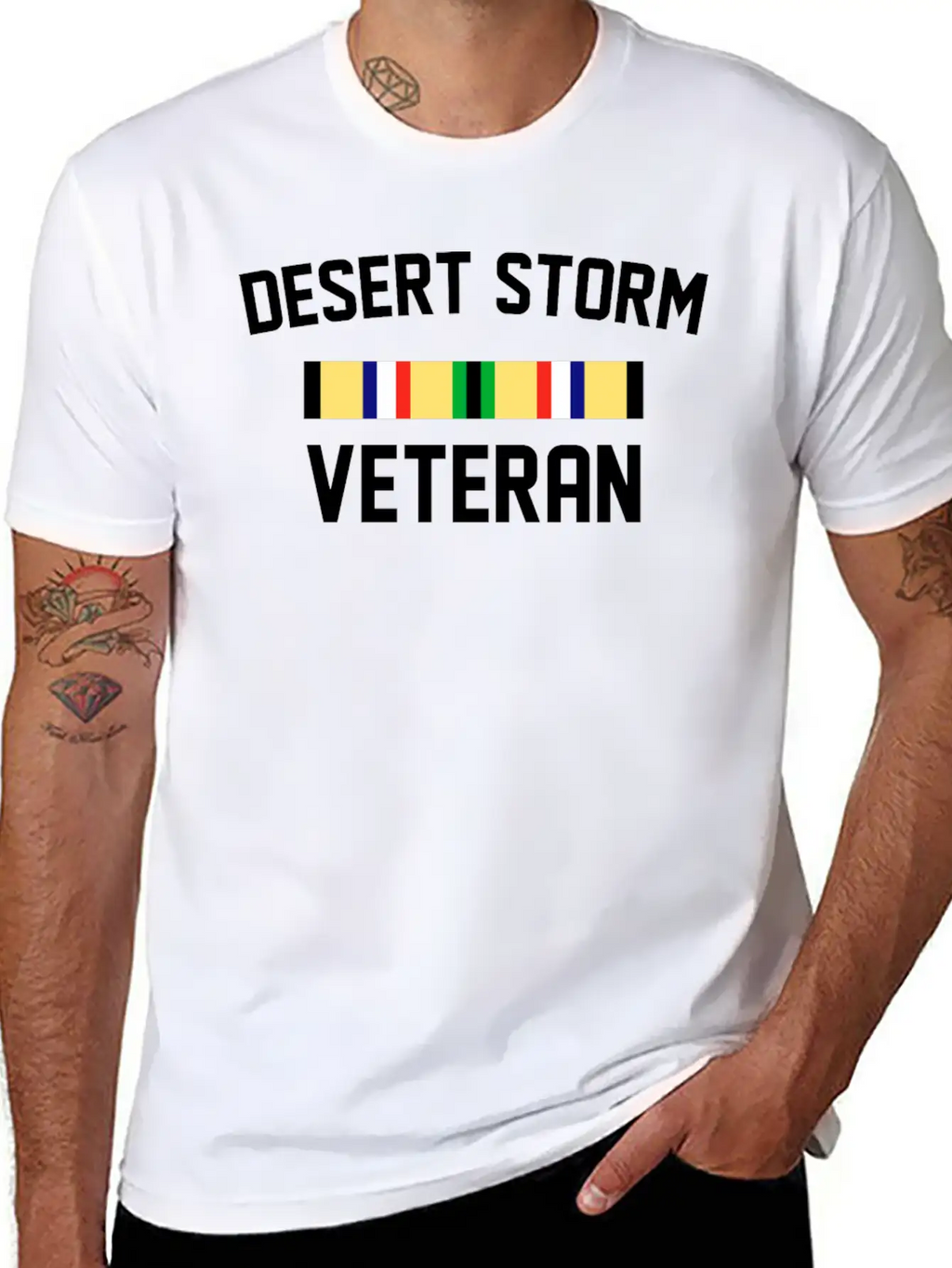 DESERT STORM VETERAN Unisex Short Sleeve Soft Cotton T-Shirt – Casual Everyday Wear