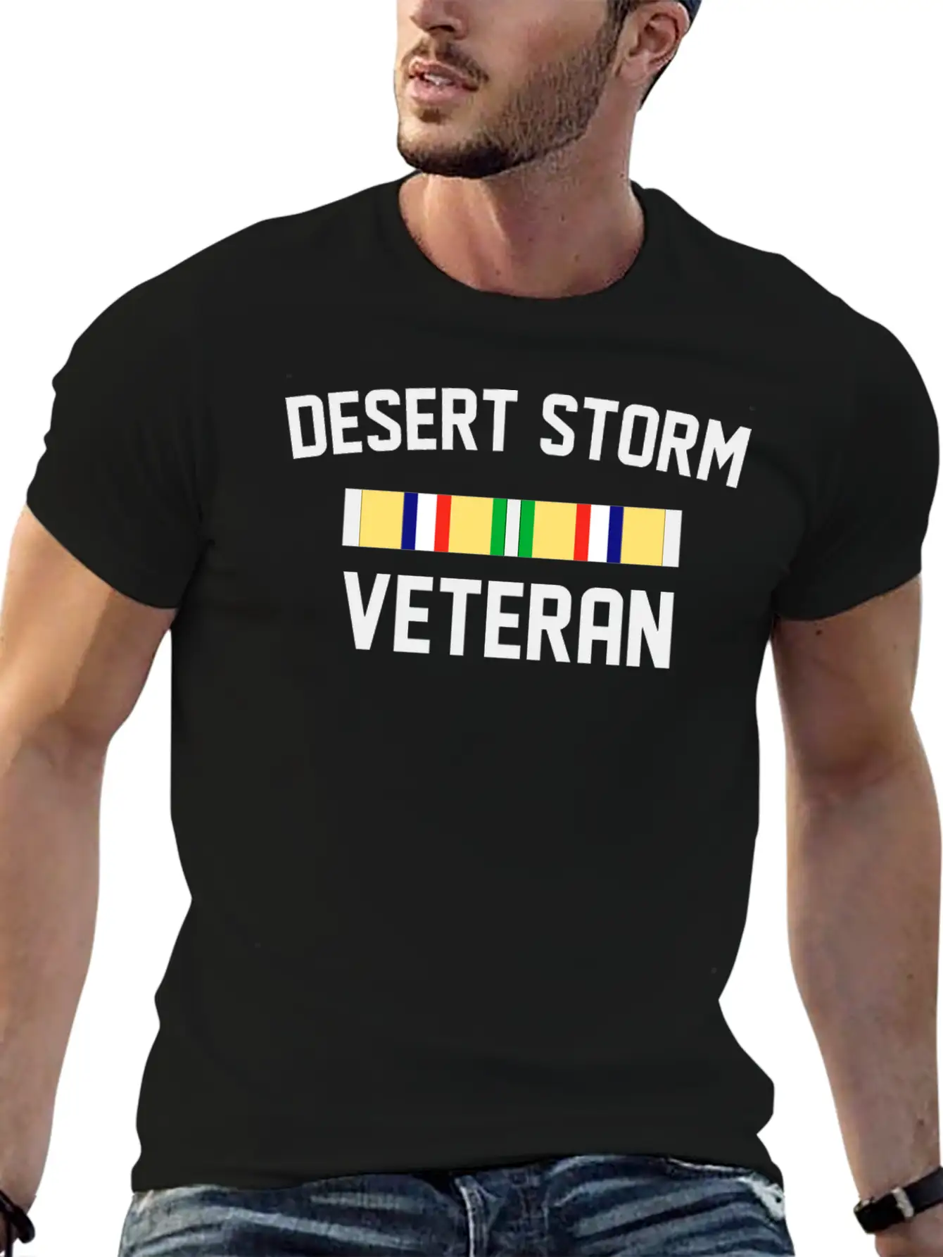 DESERT STORM VETERAN Unisex Short Sleeve Soft Cotton T-Shirt – Casual Everyday Wear