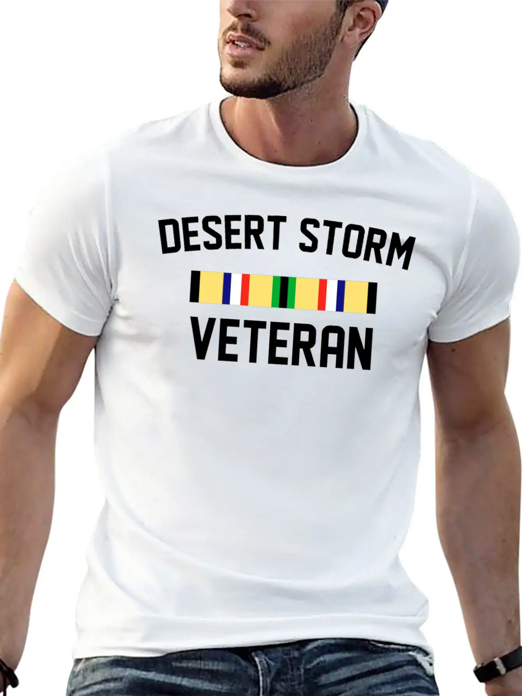 DESERT STORM VETERAN Unisex Short Sleeve Soft Cotton T-Shirt – Casual Everyday Wear