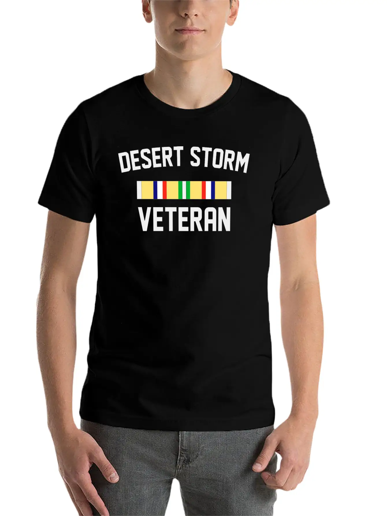 DESERT STORM VETERAN Unisex Short Sleeve Soft Cotton T-Shirt – Casual Everyday Wear