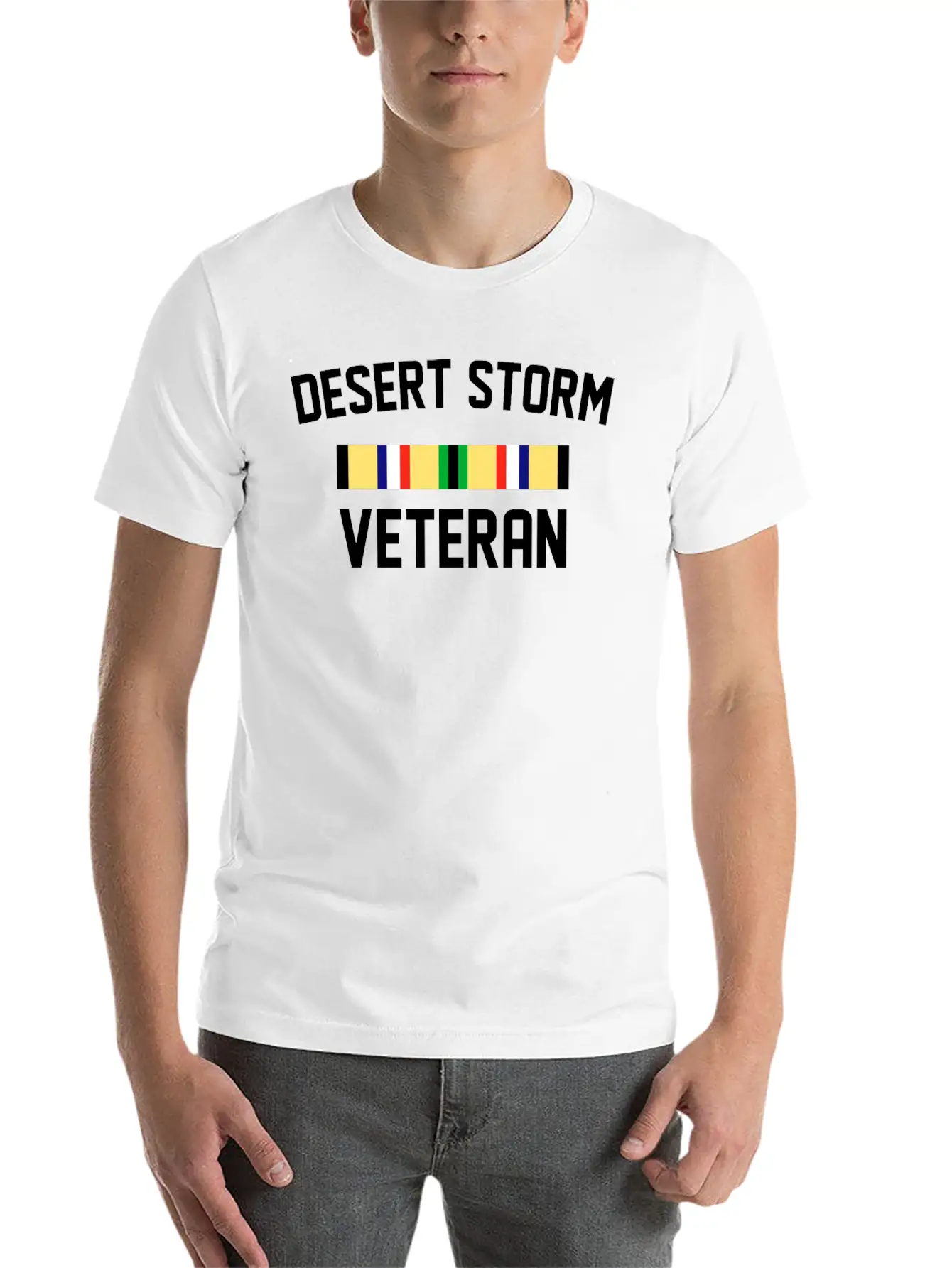 DESERT STORM VETERAN Unisex Short Sleeve Soft Cotton T-Shirt – Casual Everyday Wear