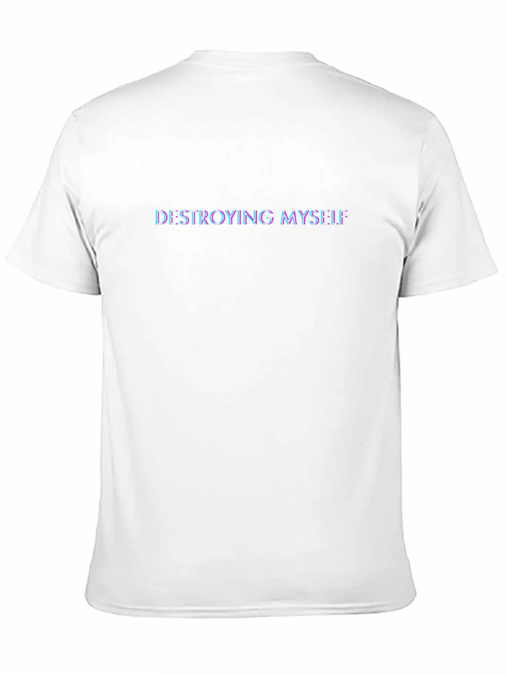 Destroying Myself Anaglyph Glitch Art Vaporwave Gi Casual Graphic T-Shirt – Simple And Comfortable Daily Wear