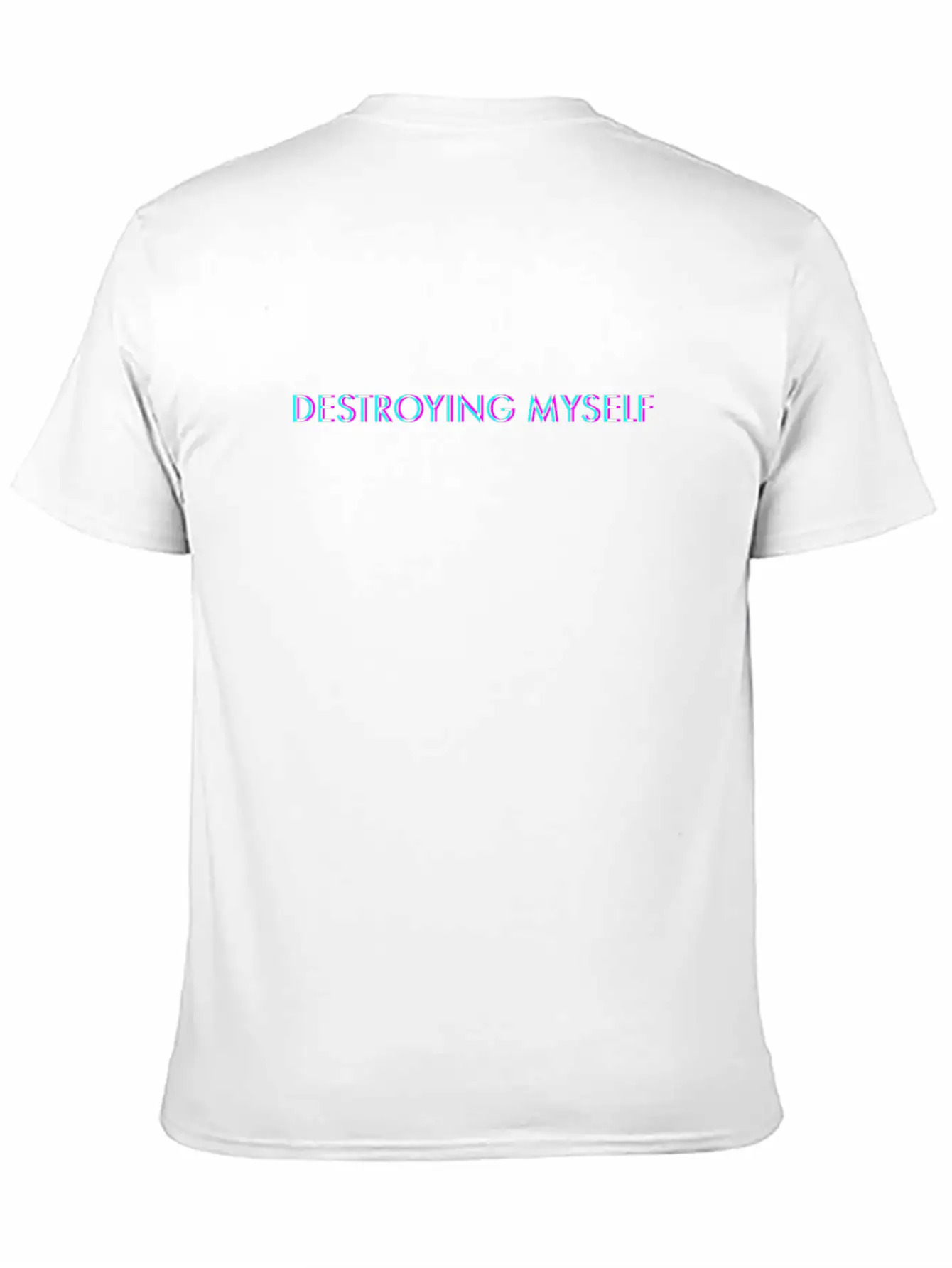 Destroying Myself Anaglyph Glitch Art Vaporwave Gi Casual Graphic T-Shirt – Simple And Comfortable Daily Wear