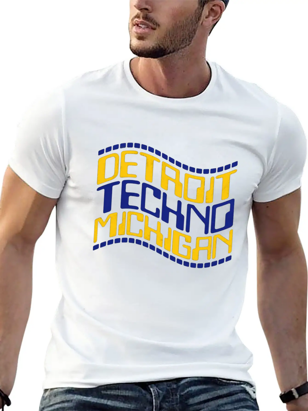 Detroit Techno Michigan Wave Stylish Everyday T-Shirt – Unisex Basic Cotton Tee