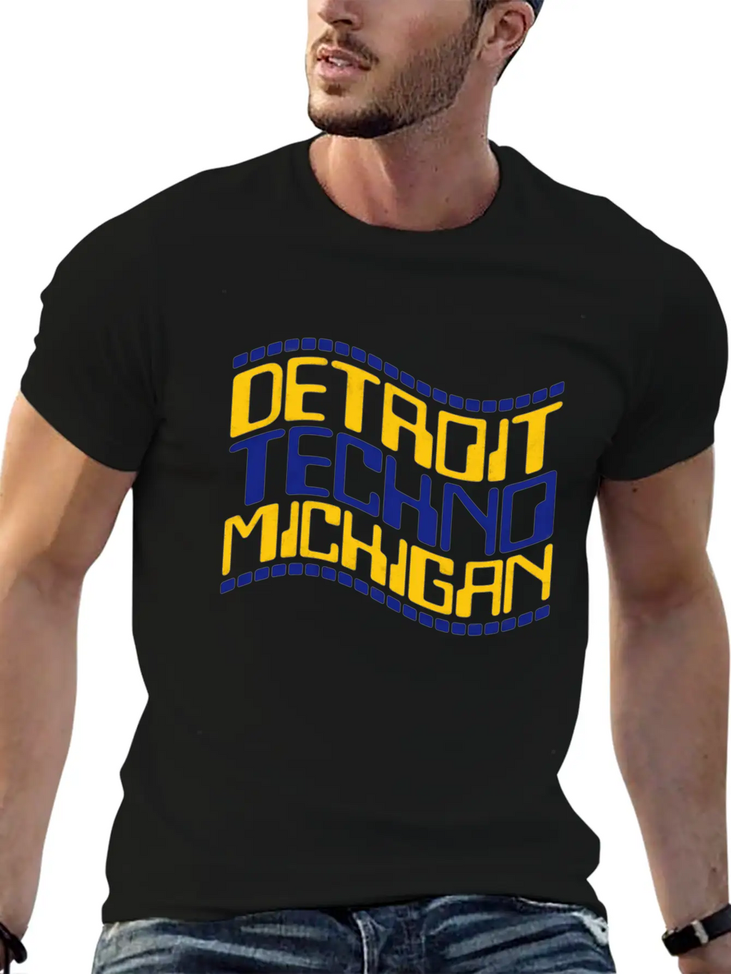 Detroit Techno Michigan Wave Stylish Everyday T-Shirt – Unisex Basic Cotton Tee