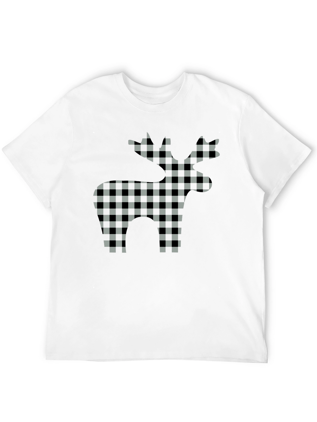 Checkered Moose Graphic T-Shirt