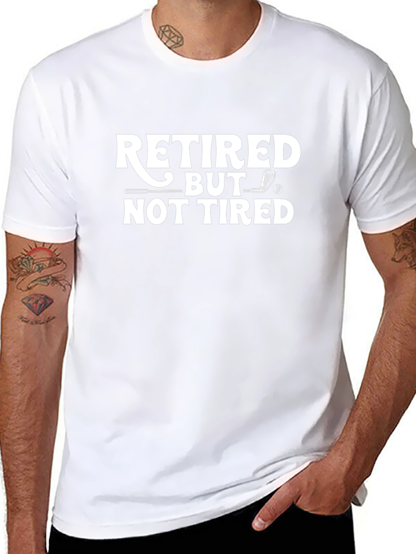 Retired But Not Tired Black Graphic Tee