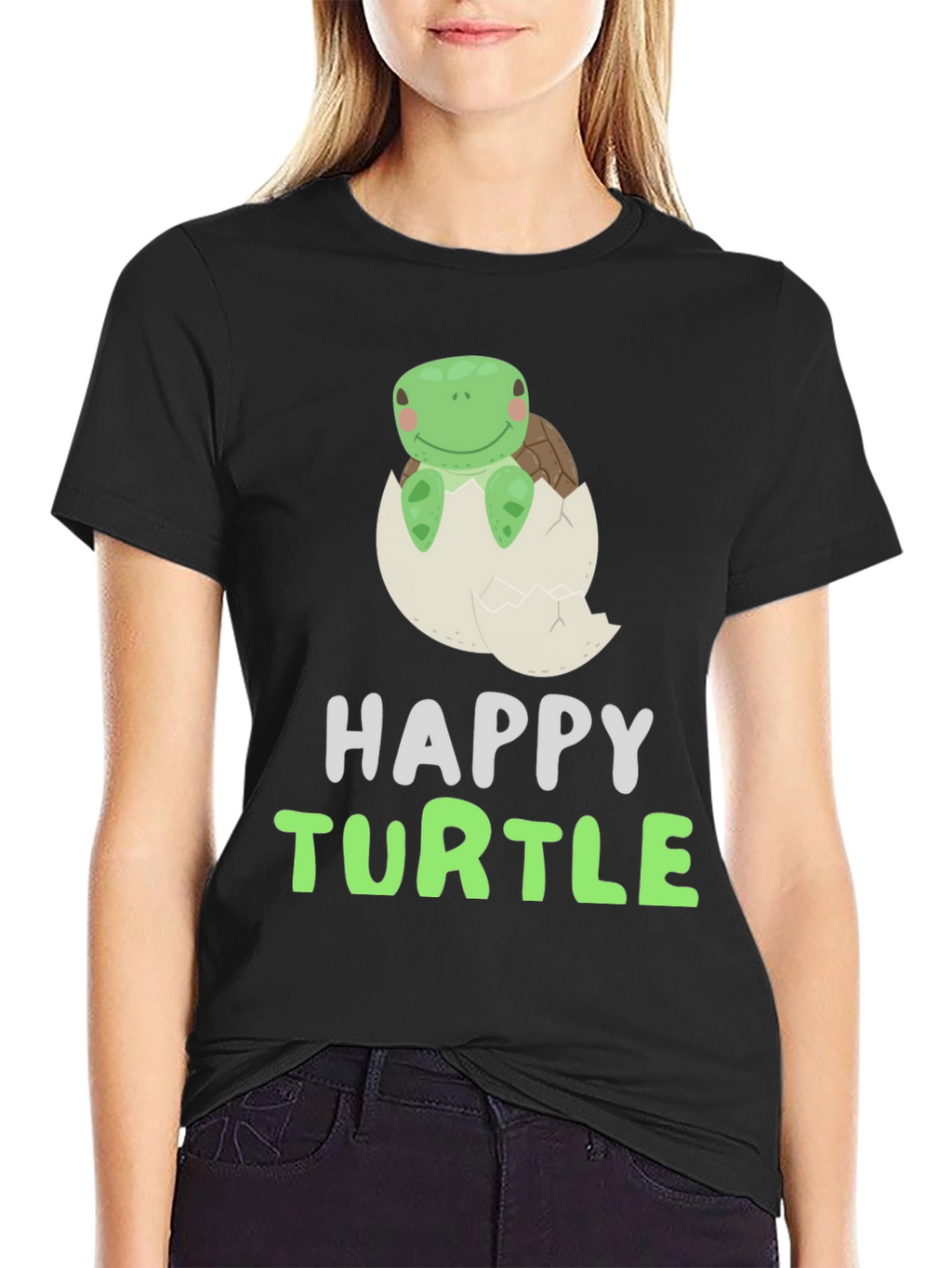 Happy Turtle Tee - Cute Animal Graphic T-Shirt