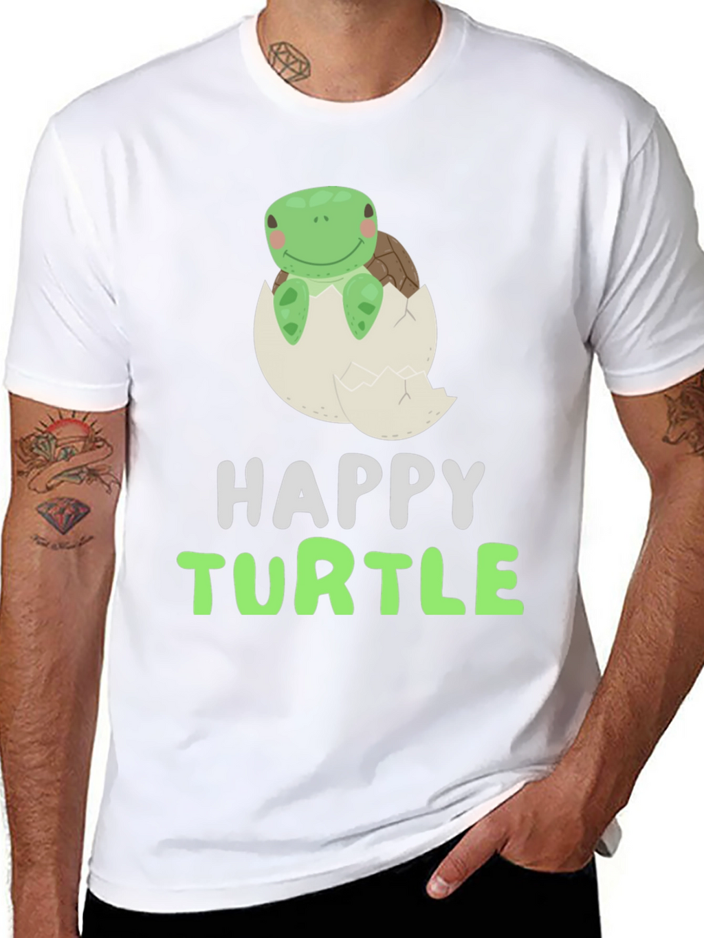 Happy Turtle Tee - Cute Animal Graphic T-Shirt