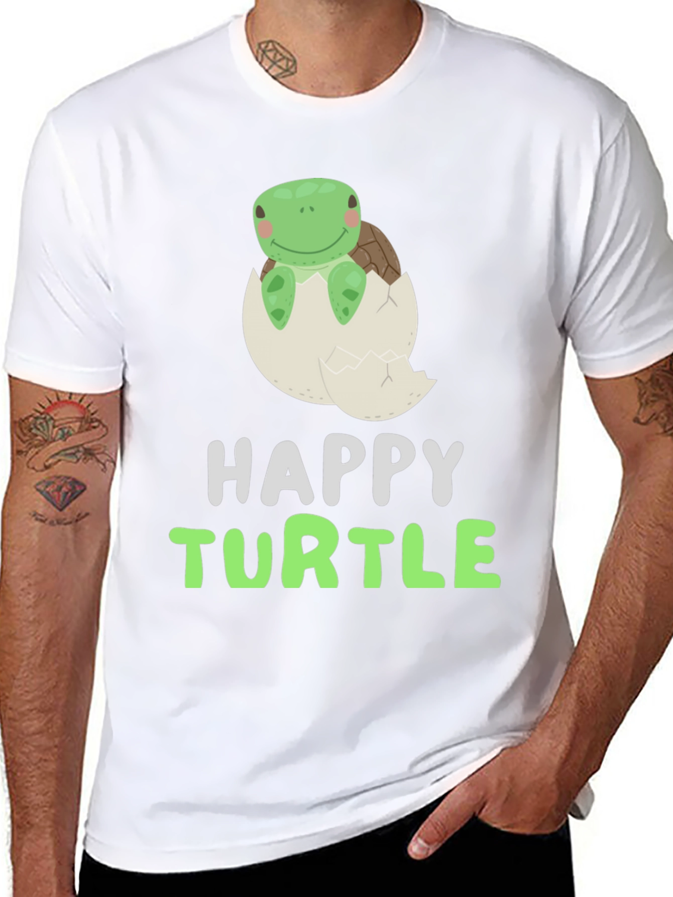 Happy Turtle Tee - Cute Animal Graphic T-Shirt
