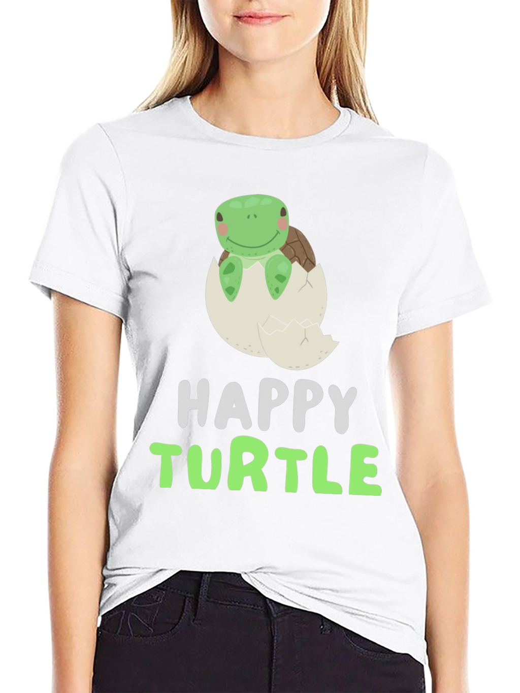 Happy Turtle Tee - Cute Animal Graphic T-Shirt