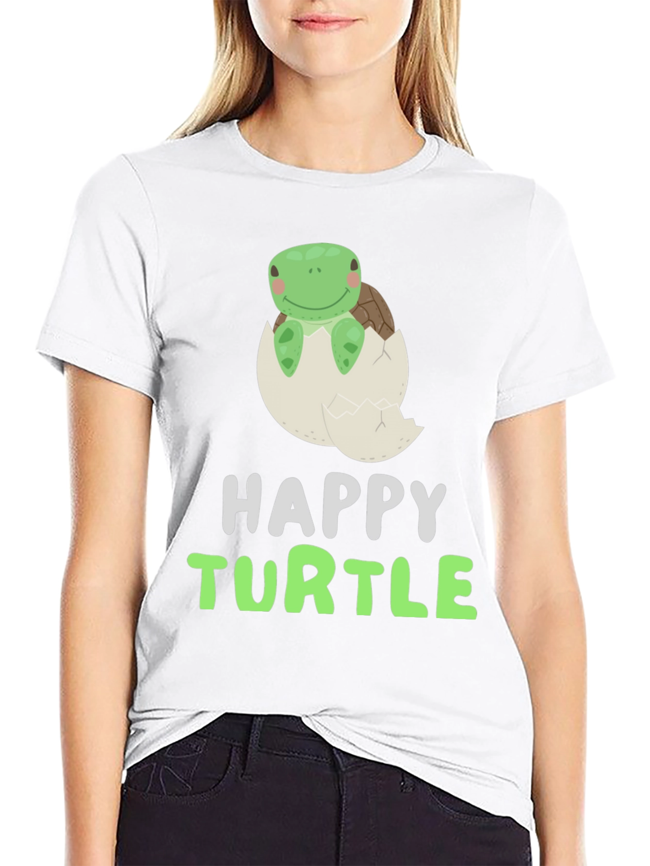 Happy Turtle Tee - Cute Animal Graphic T-Shirt