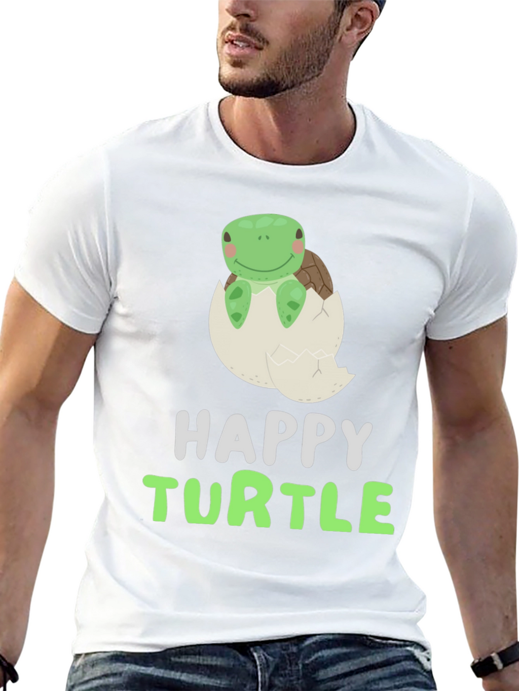 Happy Turtle Tee - Cute Animal Graphic T-Shirt