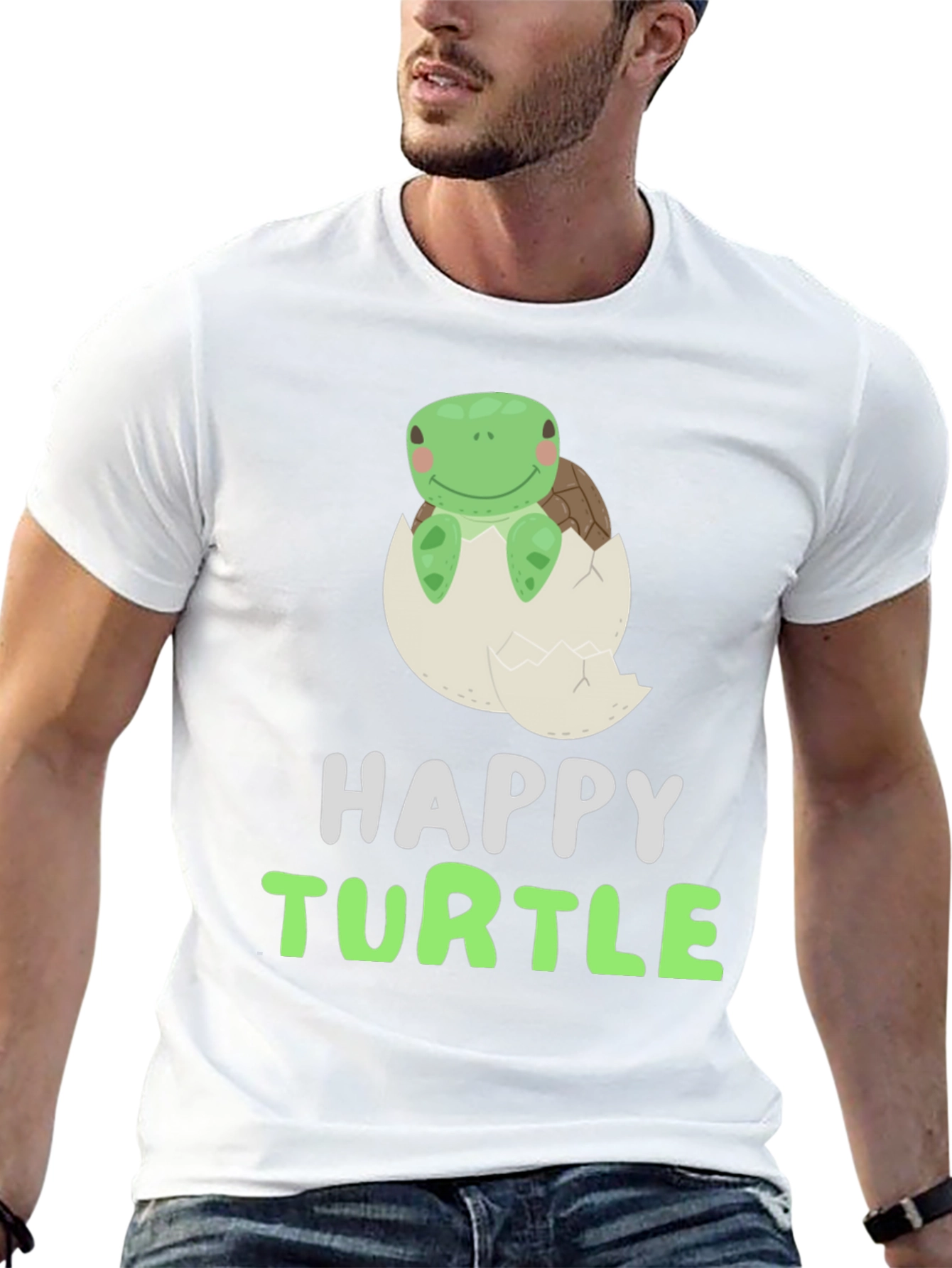 Happy Turtle Tee - Cute Animal Graphic T-Shirt
