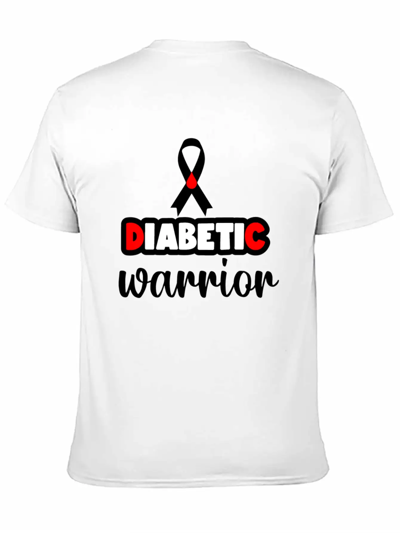 Diabetic Warrior Cancer Ribbon Diabetes Awareness Unisex Short Sleeve Soft Cotton T-Shirt – Casual Everyday Wear
