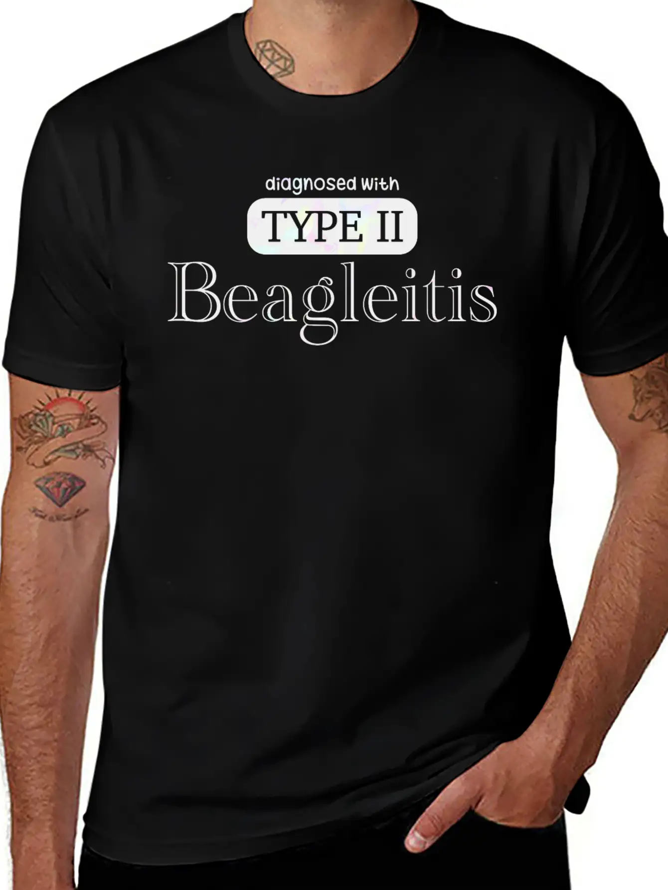 Diagnosed With Type 2 Beagleitis F1 Holographic Unisex Casual T-Shirt – Clean Design For Daily Comfort