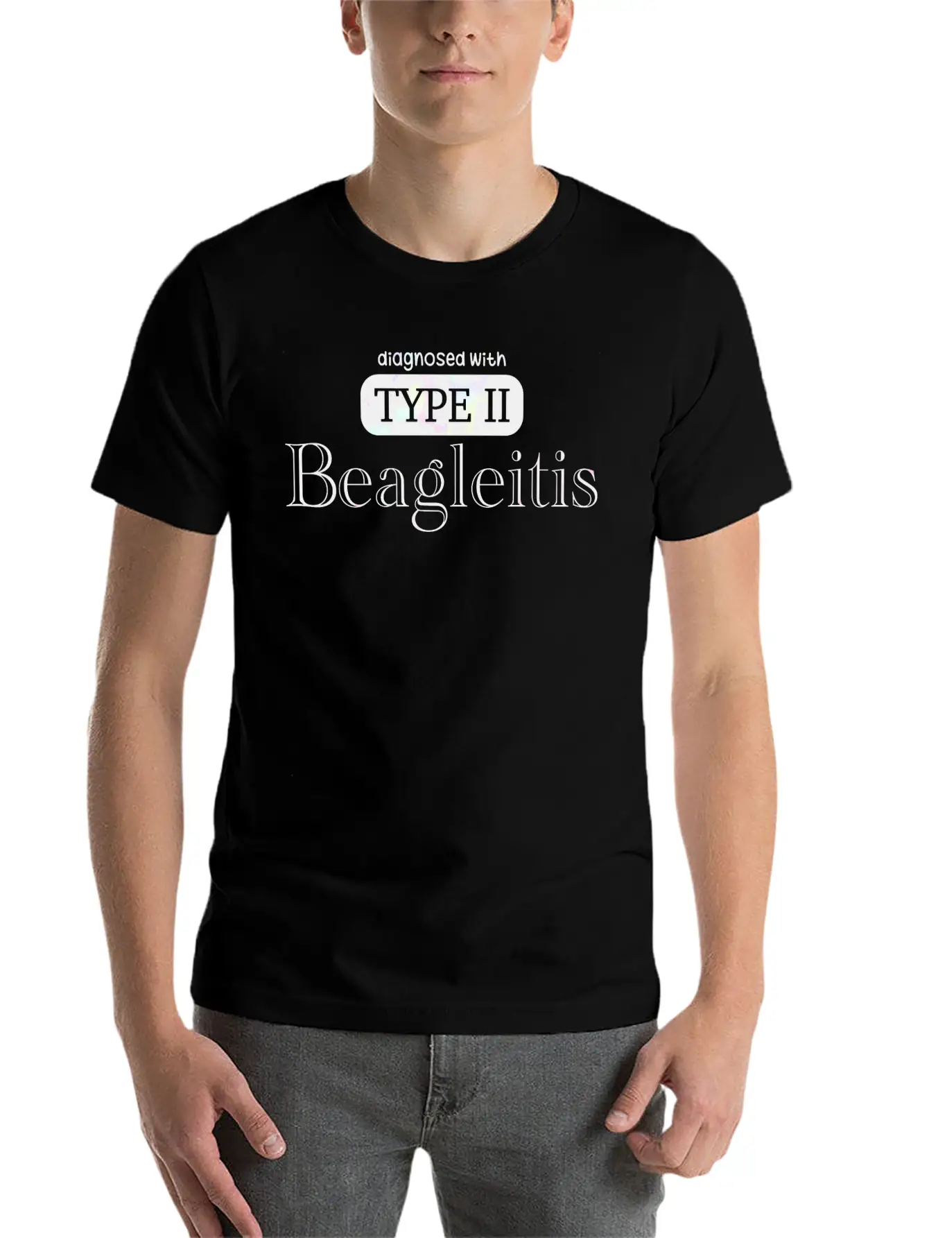 Diagnosed With Type 2 Beagleitis F1 Holographic Unisex Casual T-Shirt – Clean Design For Daily Comfort