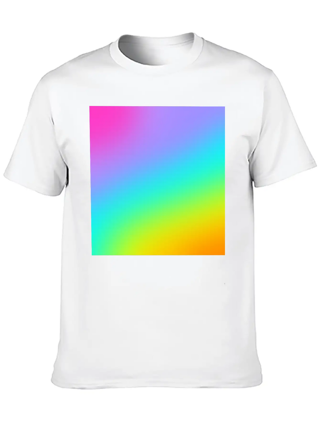 Diagonal Bright Rainbow Gradient Breathable Soft Cotton T-Shirt – Timeless Casual Look