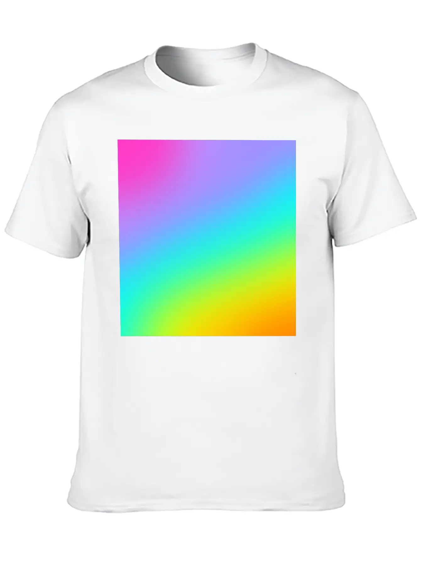 Diagonal Bright Rainbow Gradient Breathable Soft Cotton T-Shirt – Timeless Casual Look