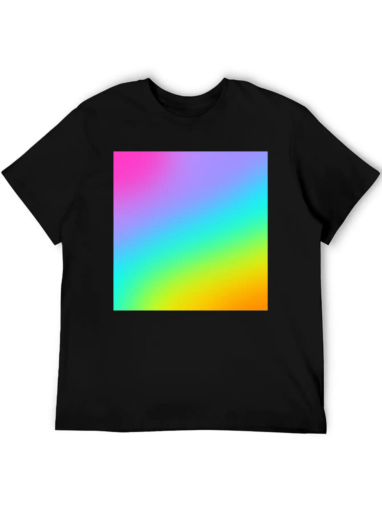 Diagonal Bright Rainbow Gradient Breathable Soft Cotton T-Shirt – Timeless Casual Look