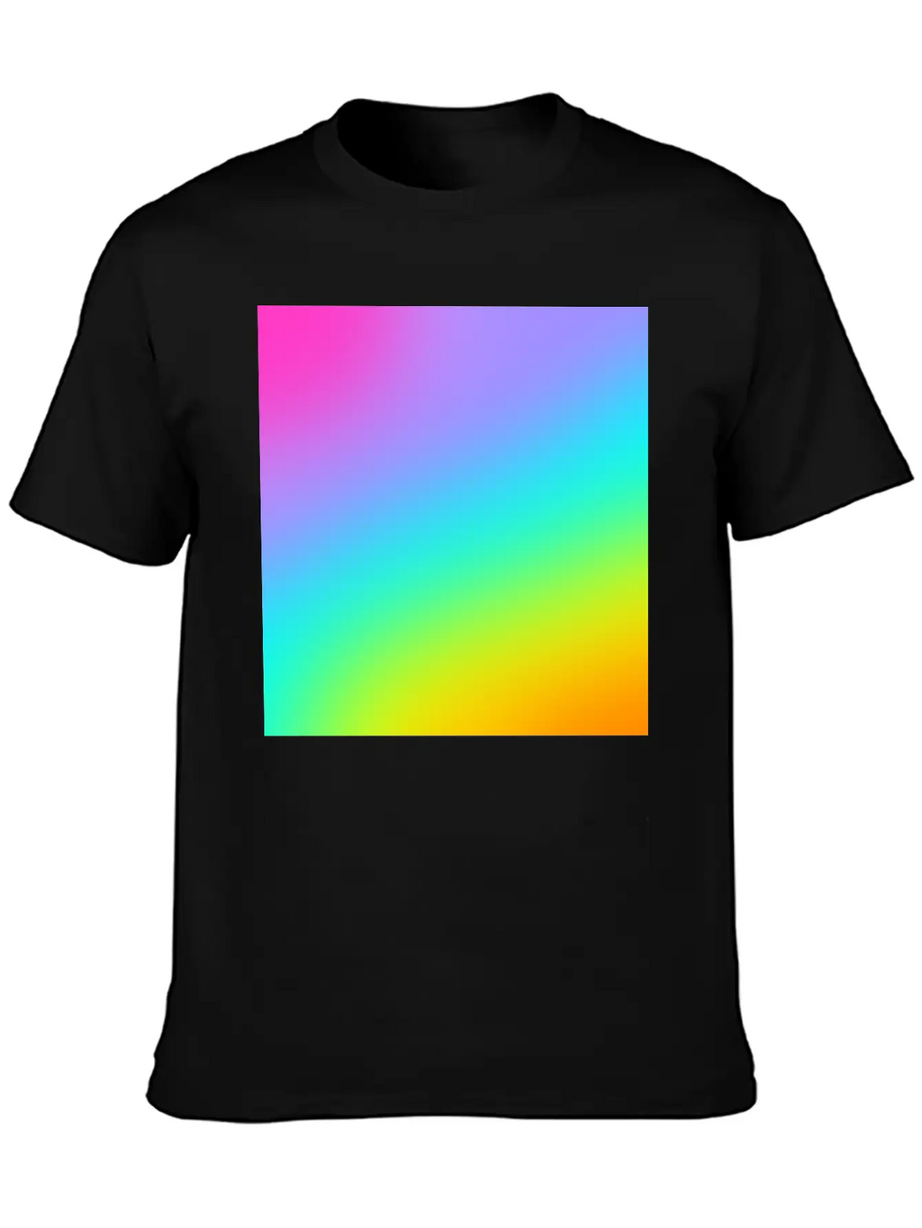 Diagonal Bright Rainbow Gradient Breathable Soft Cotton T-Shirt – Timeless Casual Look