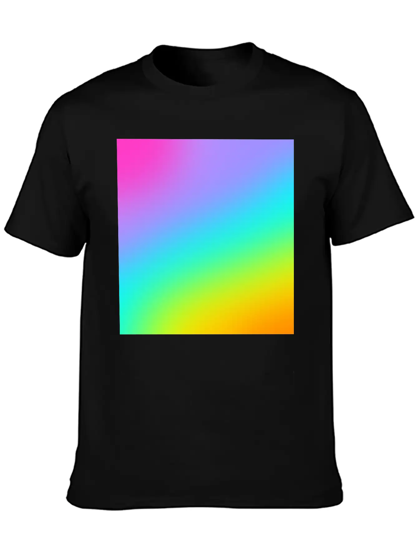 Diagonal Bright Rainbow Gradient Breathable Soft Cotton T-Shirt – Timeless Casual Look